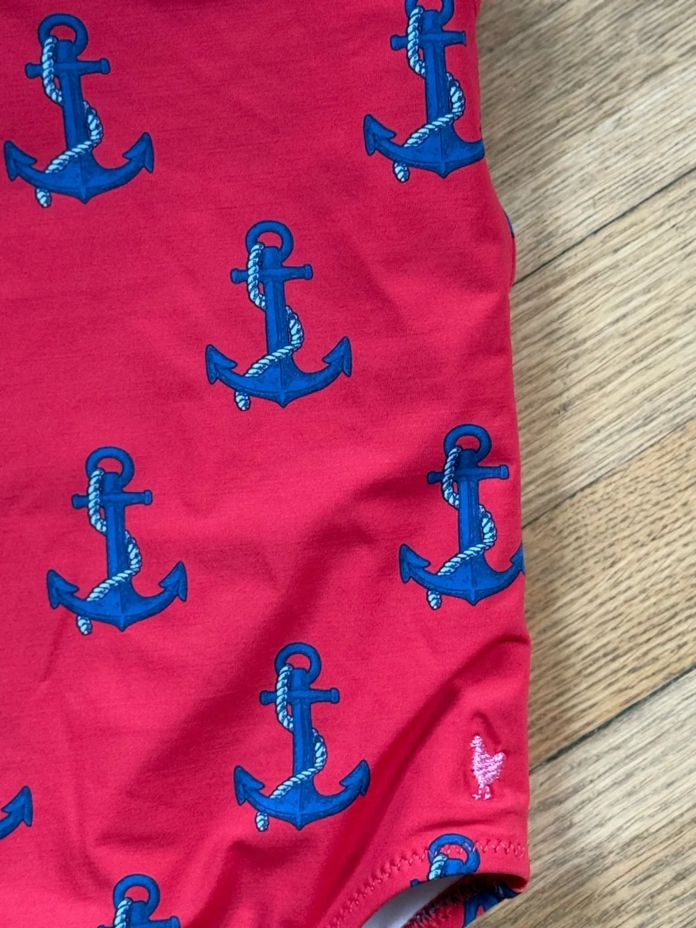 Pink Chicken Shelly One Piece Swimsuit Red Nautical NWT Girls 10 10Y